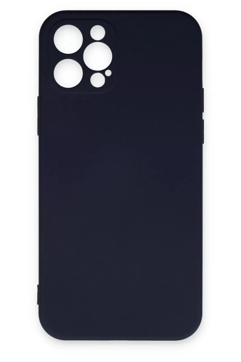 Newface Apple iPhone 12 Pro Max Kılıf Nano içi Kadife Silikon - Lacivert