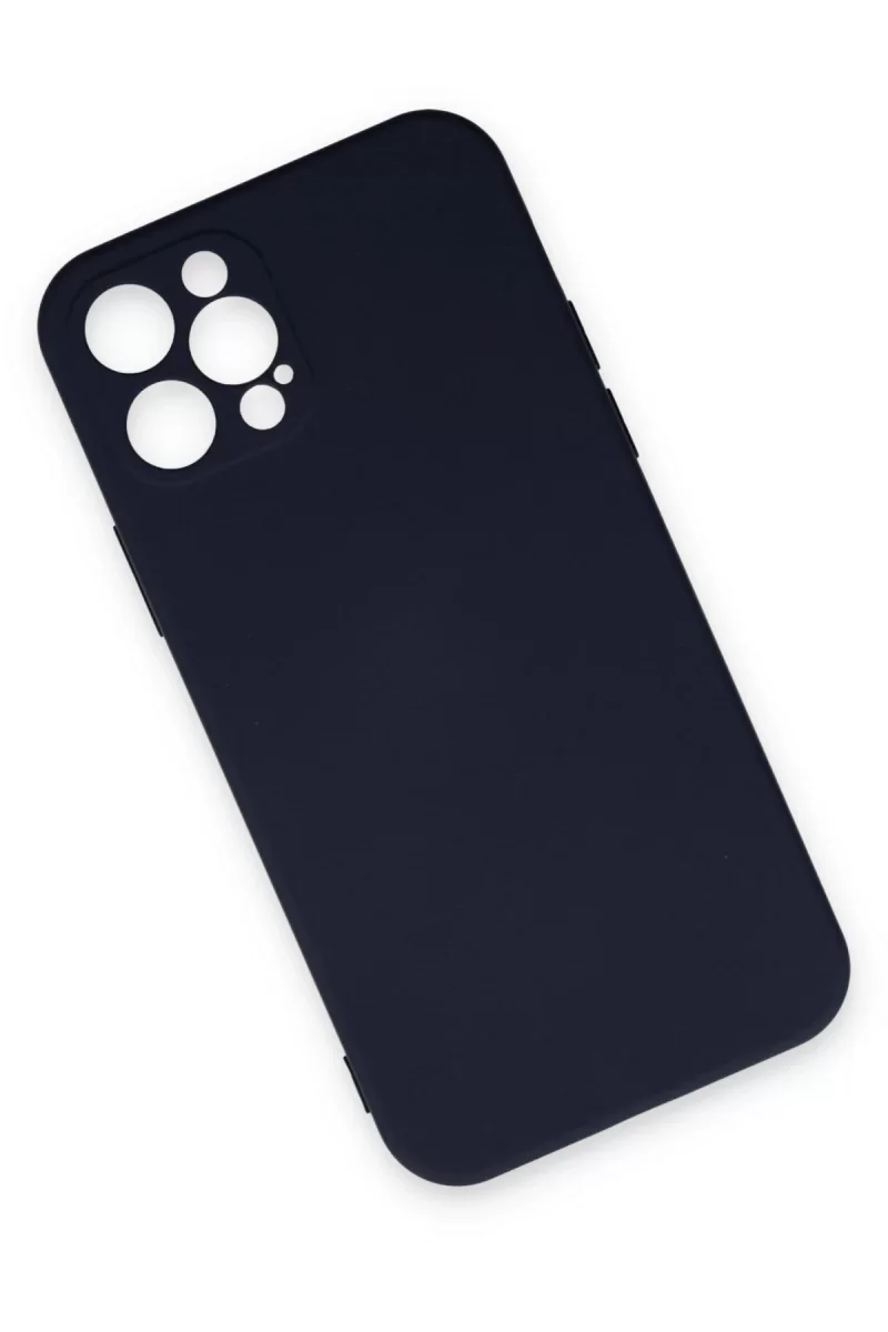 Newface Apple iPhone 12 Pro Max Kılıf Nano içi Kadife Silikon - Lacivert