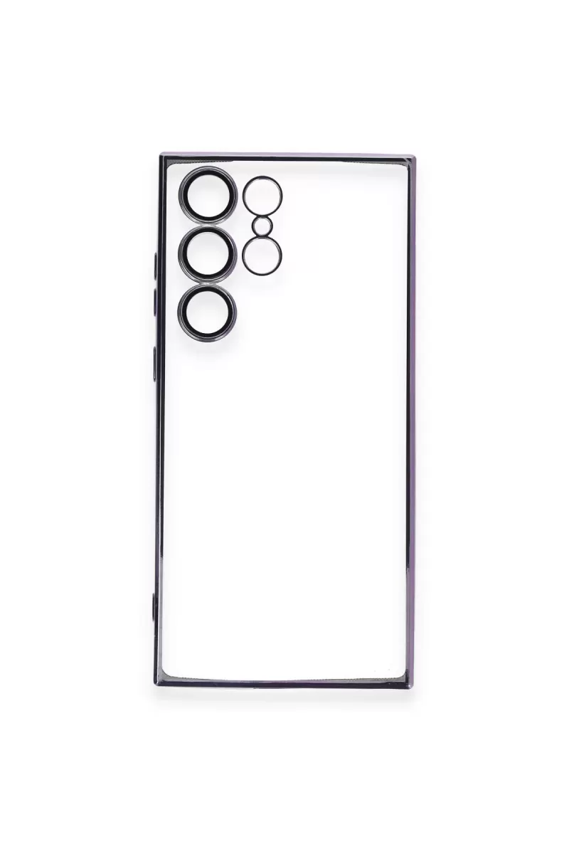 Newface Samsung Galaxy S24 Ultra Kılıf Razer Lensli Silikon - Siyah