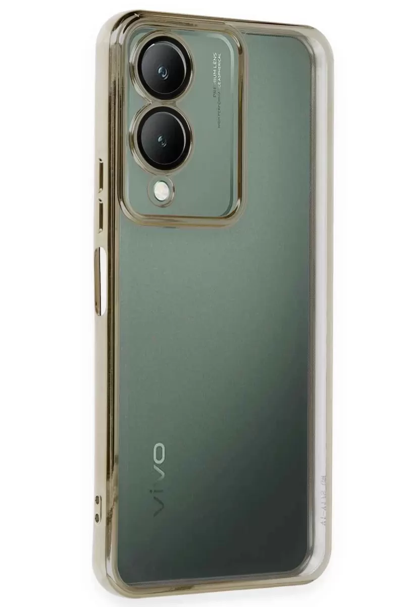 Newface Vivo Y17S Kılıf Razer Lensli Silikon - Gold