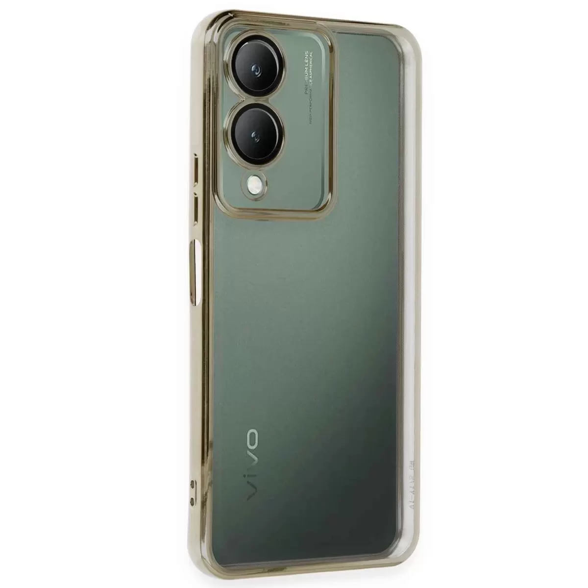 Newface Vivo Y17S Kılıf Razer Lensli Silikon - Gold