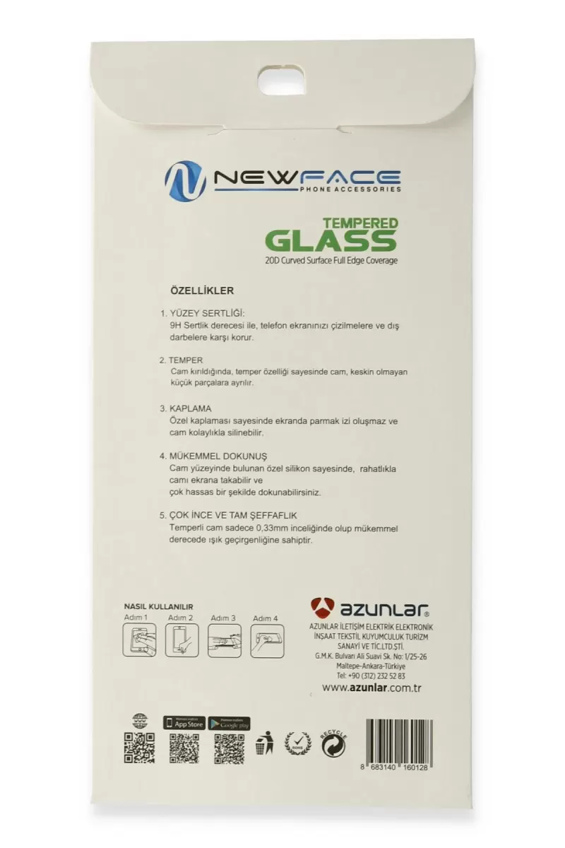 Newface Xiaomi Redmi Note 8 Pro 20D Premium Cam Ekran Koruyucu