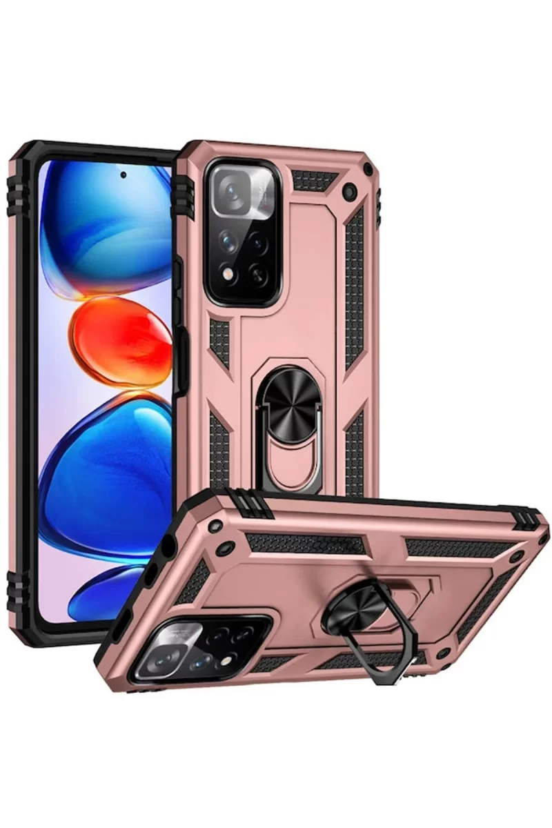 Newface Xiaomi Redmi Note 11 Pro Plus 5G Kılıf Sofya Yüzüklü Silikon Kapak - Rose