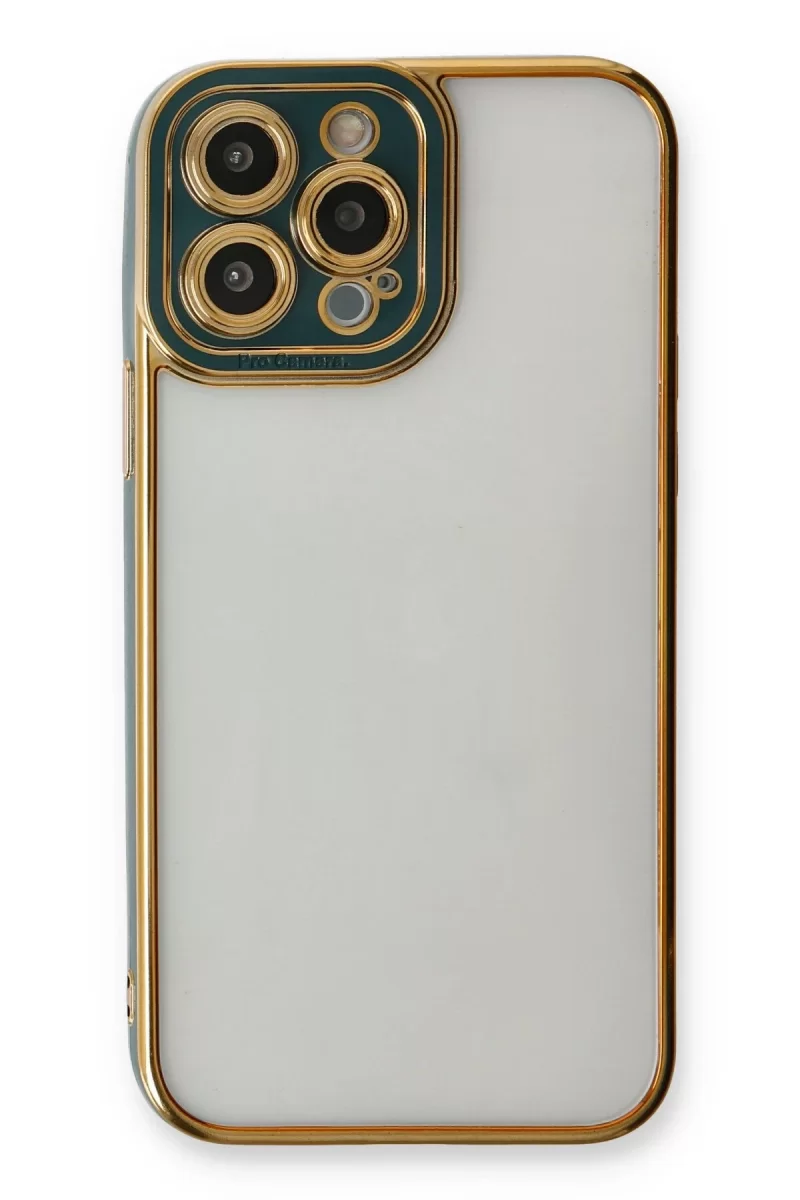 Newface Apple iPhone 14 Pro Kılıf Liva Lens Silikon - Yeşil