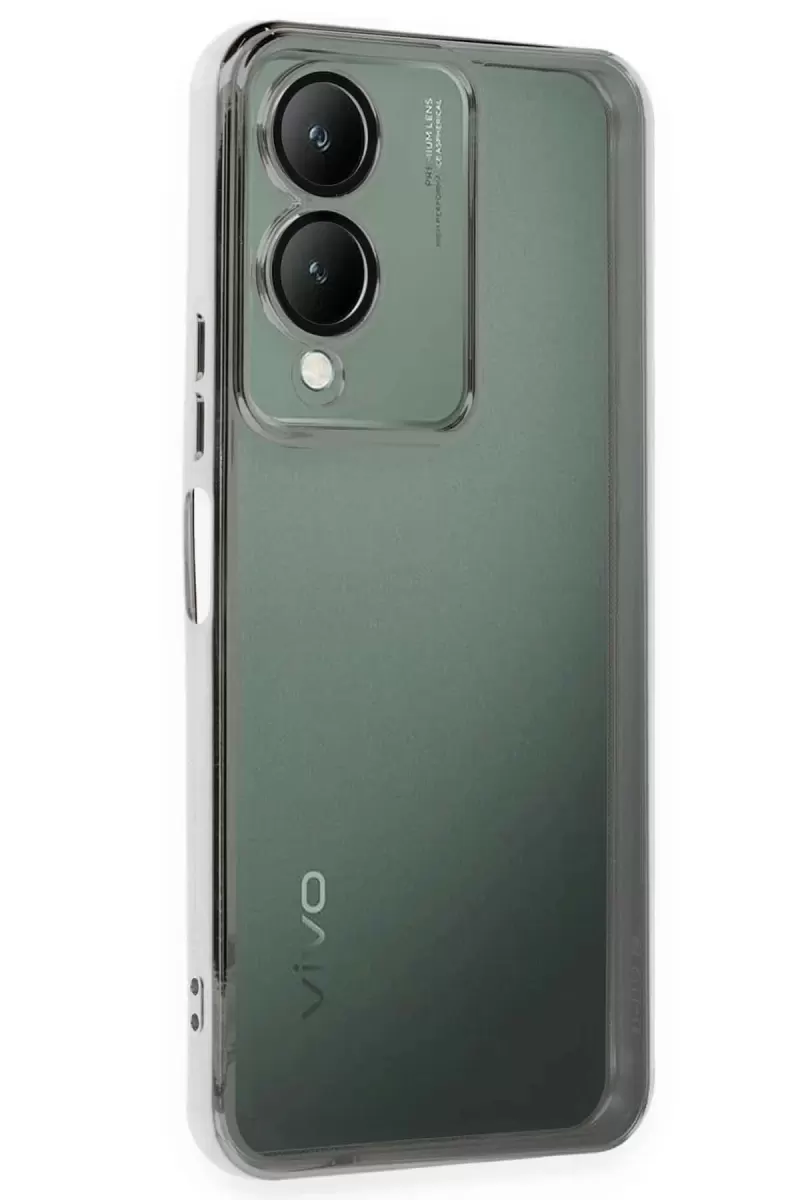 Newface Vivo Y17S Kılıf Razer Lensli Silikon - Gümüş