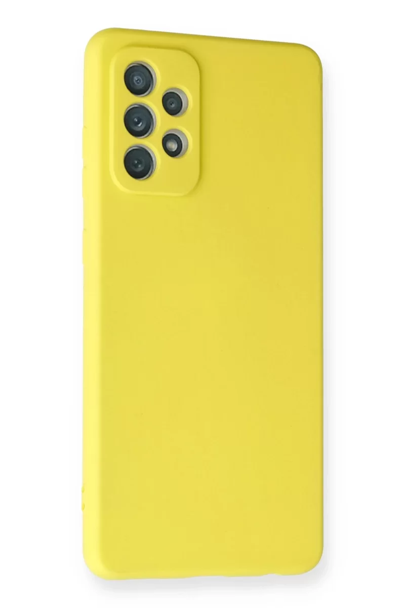 Newface Samsung Galaxy A72 Kılıf Nano içi Kadife Silikon - Sarı
