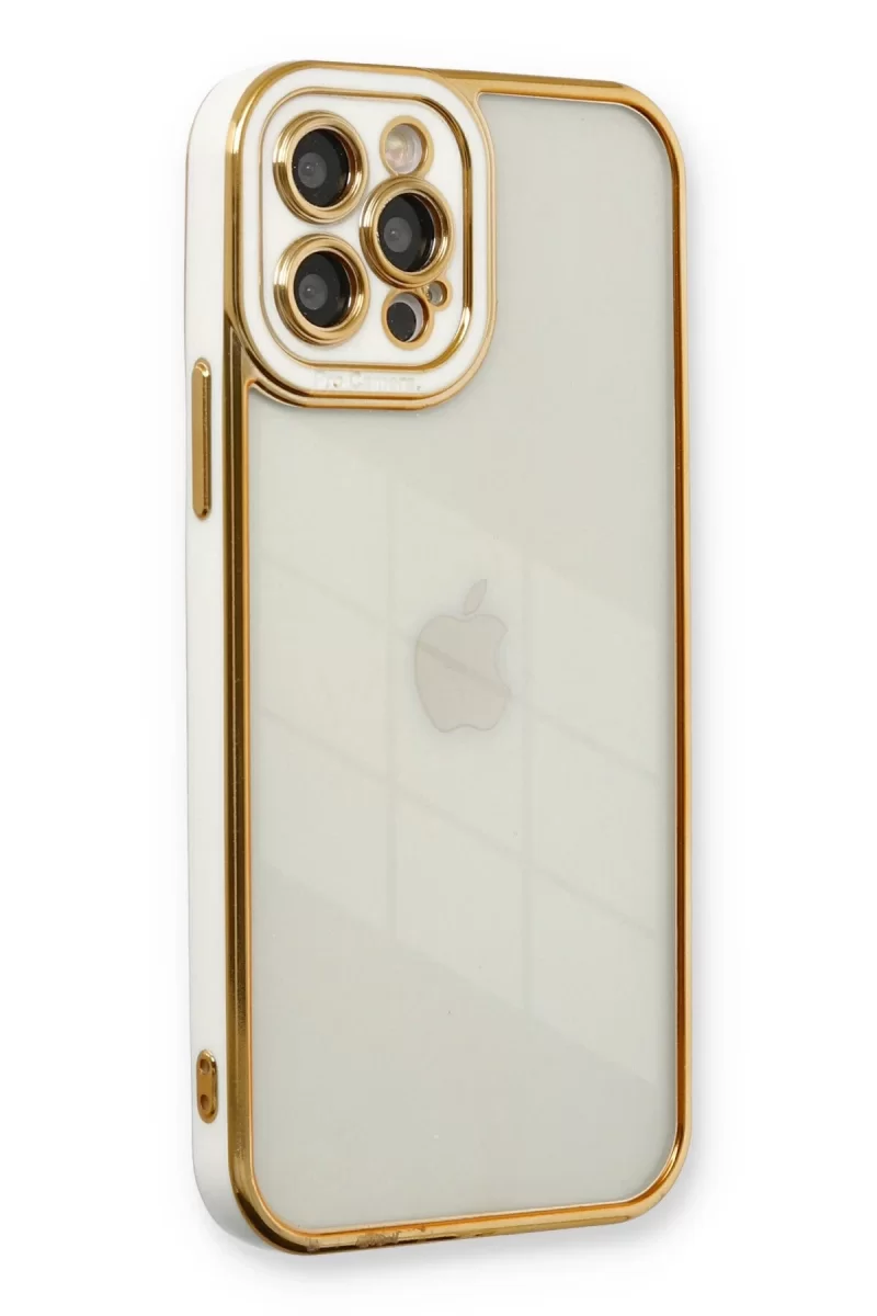 Newface Apple iPhone 12 Pro Kılıf Liva Lens Silikon - Beyaz