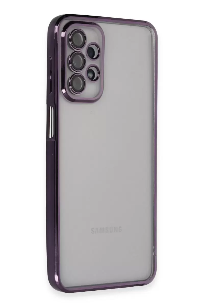 Newface Samsung Galaxy A23 4G Kılıf Razer Lensli Silikon - Mor