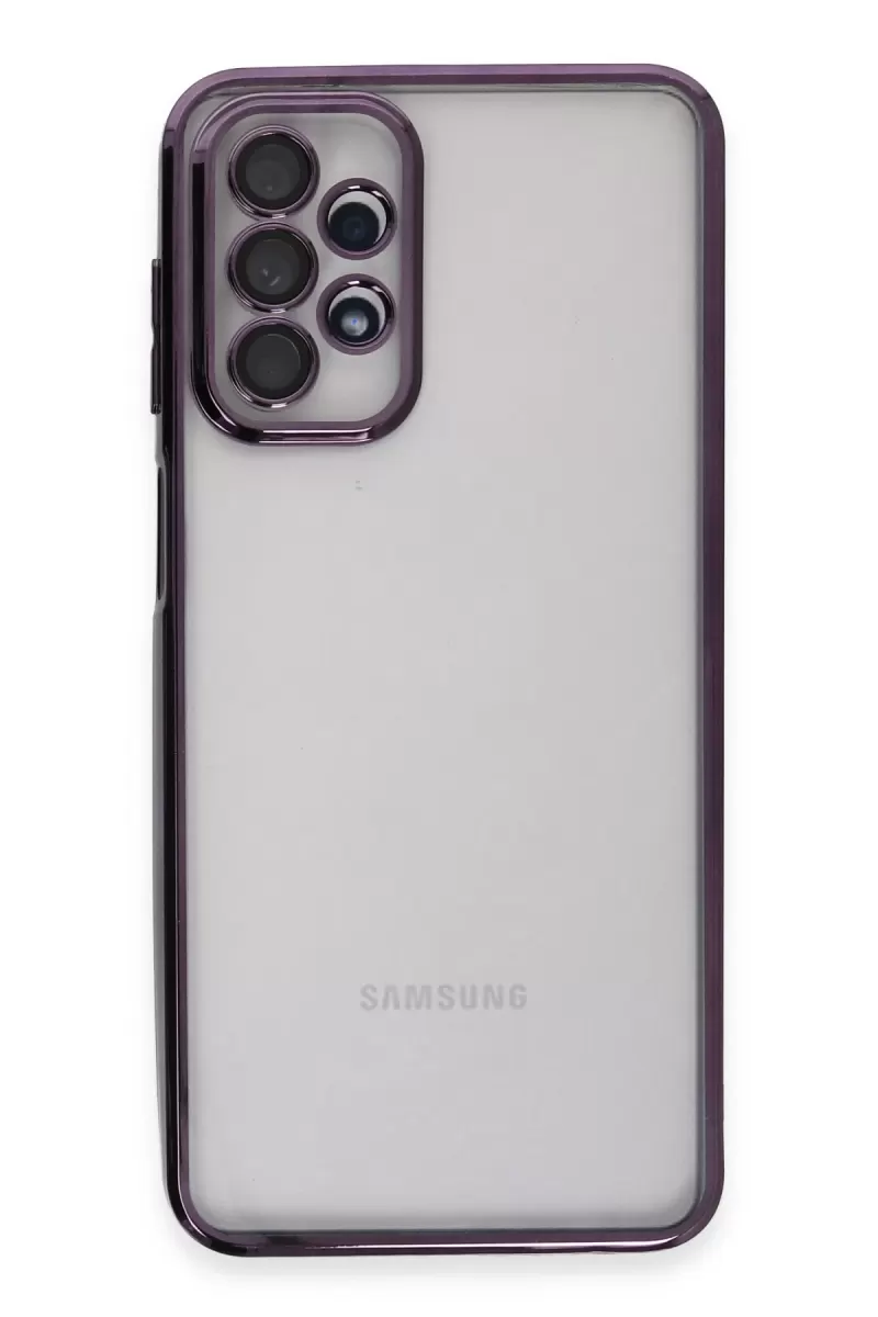 Newface Samsung Galaxy A23 4G Kılıf Razer Lensli Silikon - Mor