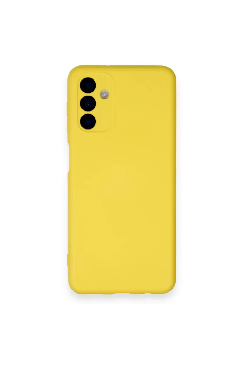 Newface Samsung Galaxy A14 4G Kılıf Nano içi Kadife Silikon - Sarı