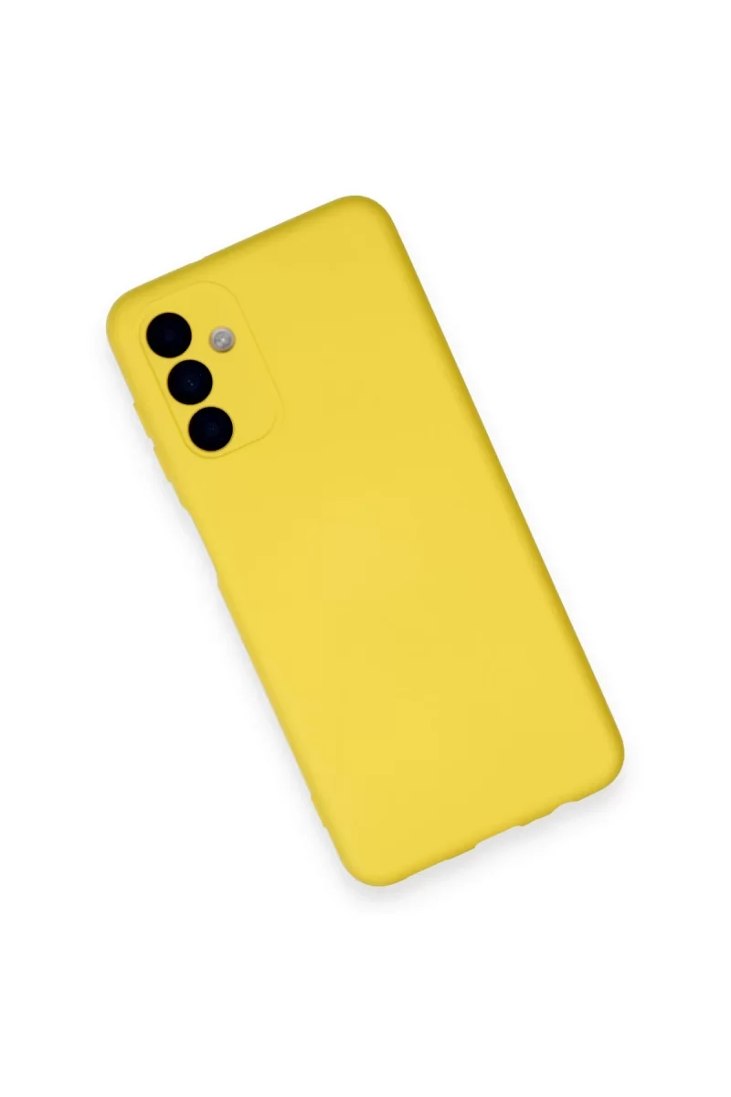 Newface Samsung Galaxy A14 4G Kılıf Nano içi Kadife Silikon - Sarı