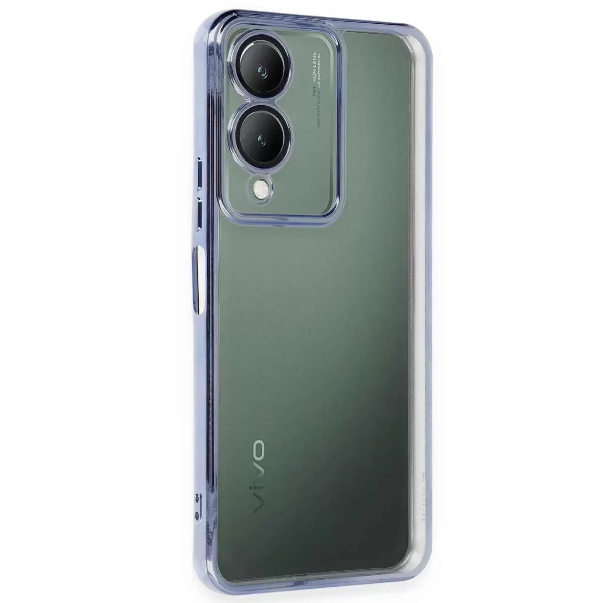 Newface Vivo Y17S Kılıf Razer Lensli Silikon - Açık Mavi