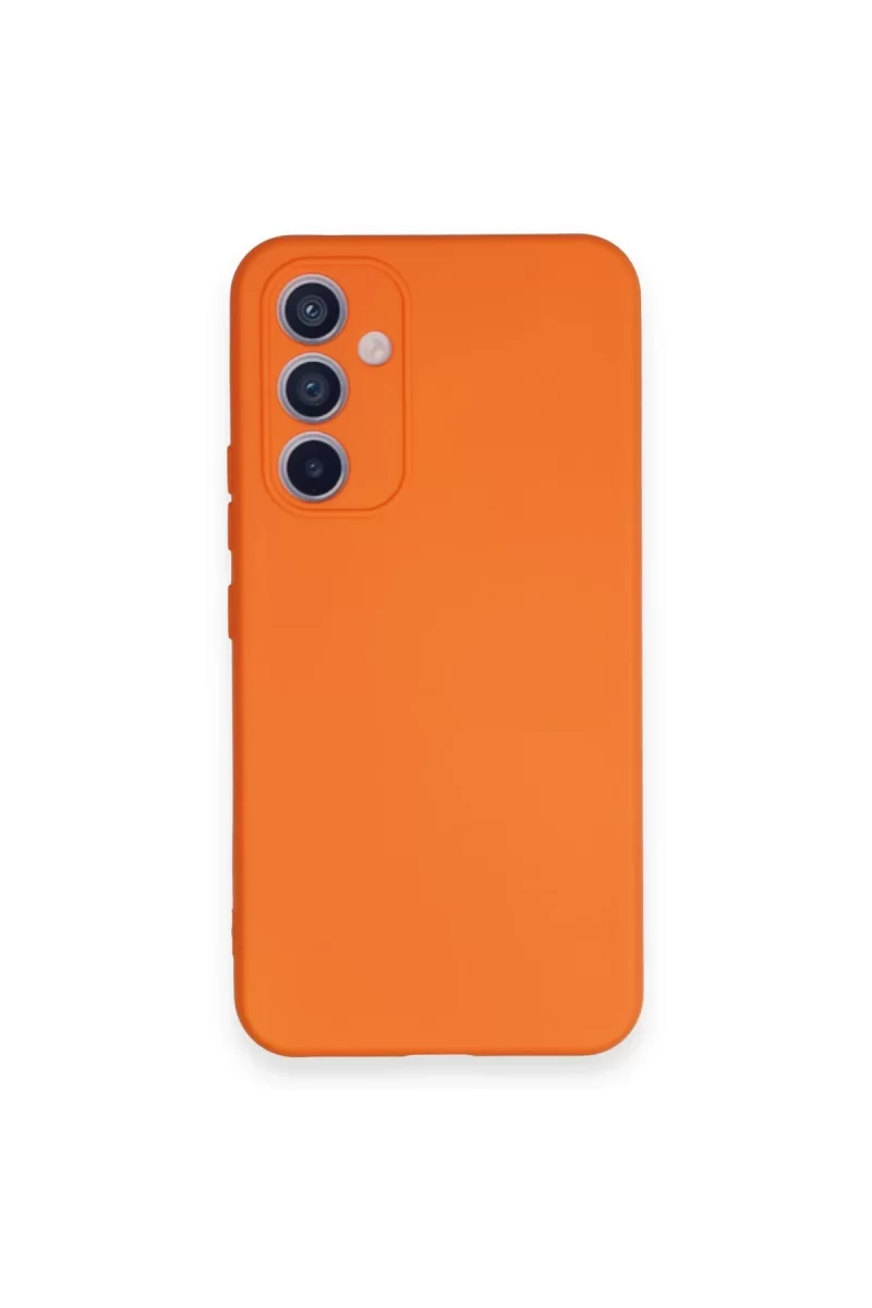 Newface Samsung Galaxy A34 5G Kılıf Nano içi Kadife Silikon - Turuncu