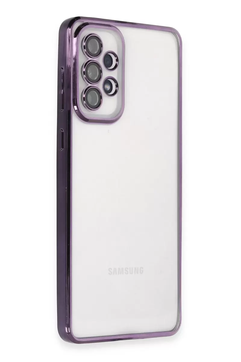 Newface Samsung Galaxy A53 5G Kılıf Razer Lensli Silikon - Mor