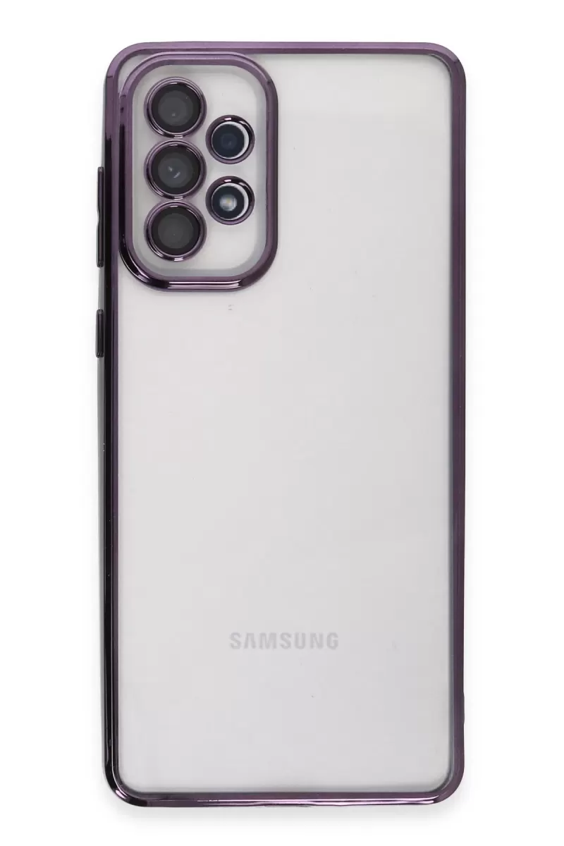 Newface Samsung Galaxy A53 5G Kılıf Razer Lensli Silikon - Mor