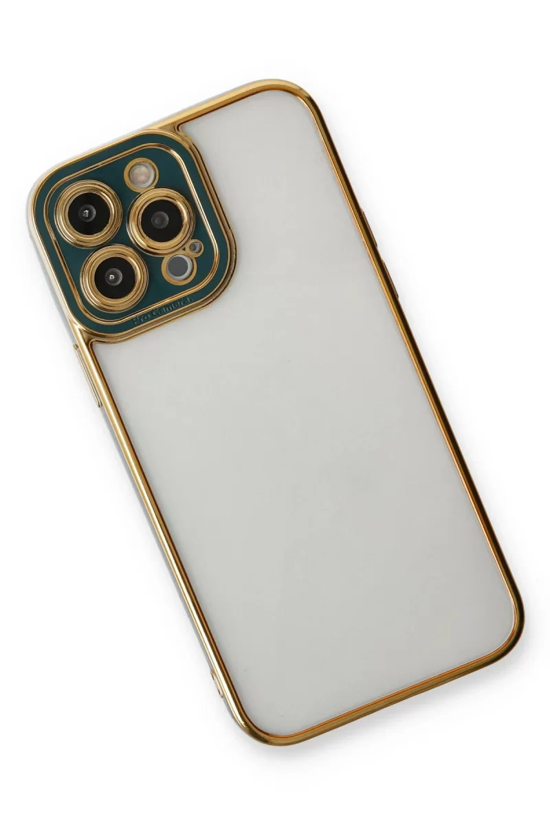 Newface Apple iPhone 13 Pro Max Kılıf Liva Lens Silikon - Yeşil