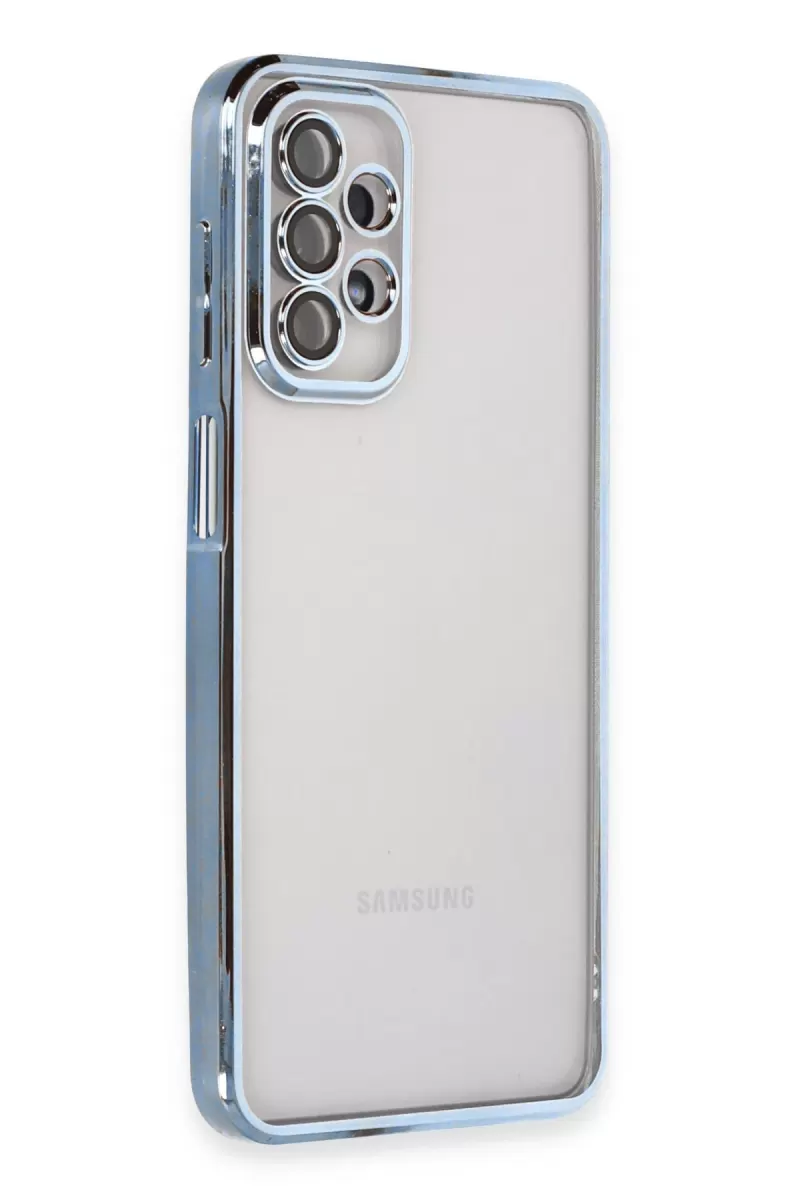 Newface Samsung Galaxy A23 4G Kılıf Razer Lensli Silikon - Açık Mavi