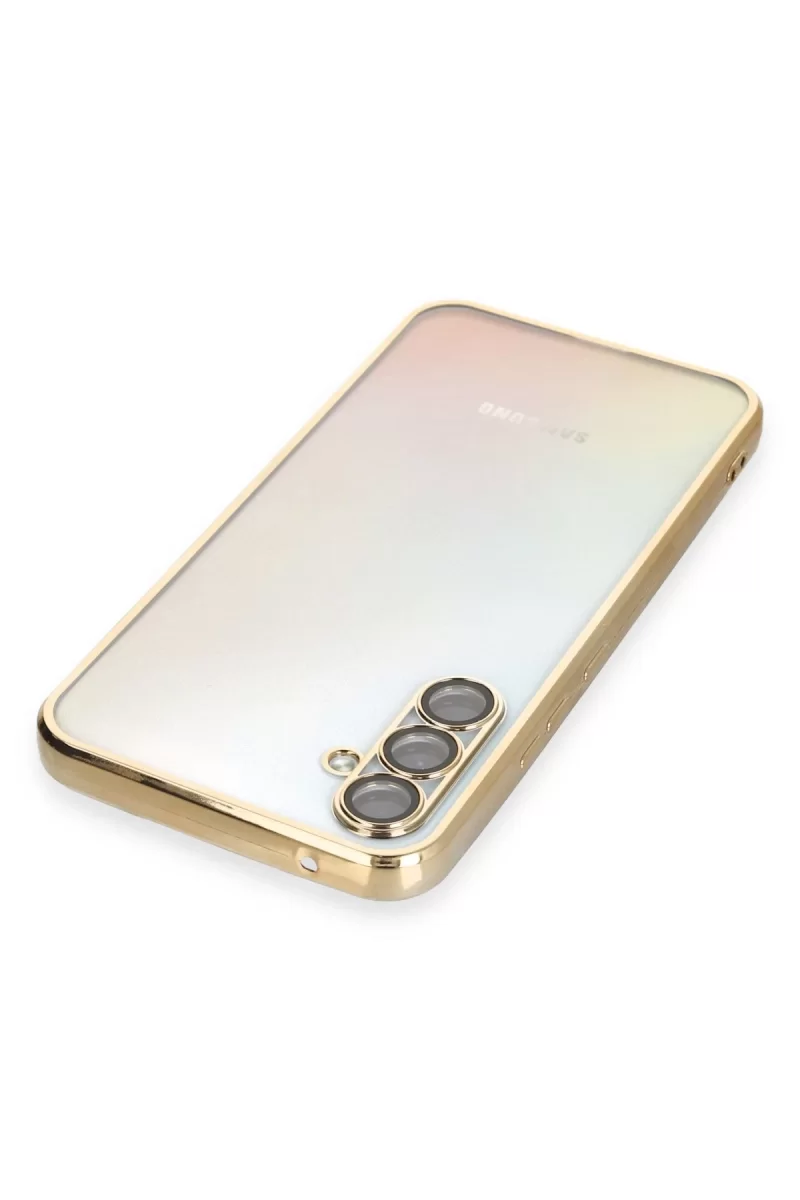 Newface Samsung Galaxy A34 5G Kılıf Razer Lensli Silikon - Gold