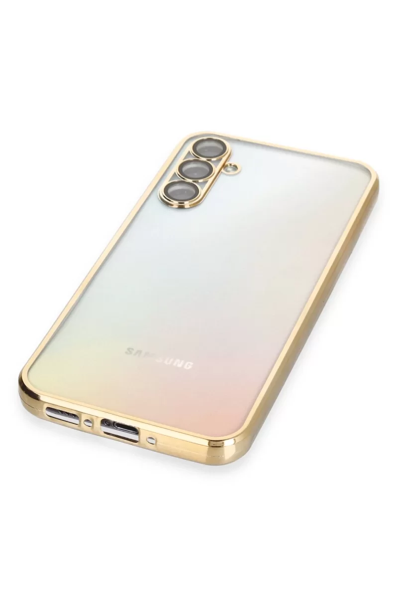 Newface Samsung Galaxy A34 5G Kılıf Razer Lensli Silikon - Gold
