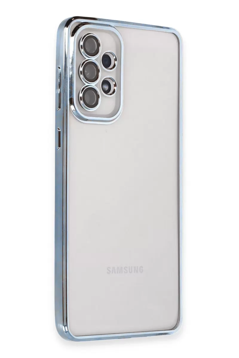 Newface Samsung Galaxy A53 5G Kılıf Razer Lensli Silikon - Açık Mavi