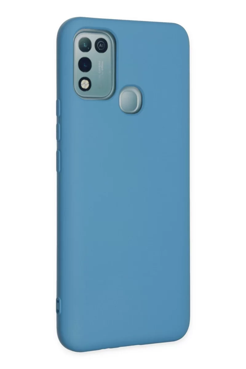 Newface İnfinix Hot 10 Play Kılıf Nano içi Kadife Silikon - Mavi