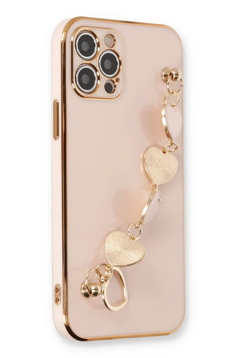 Newface Apple iPhone 12 Pro Kılıf Esila Silikon - Pudra