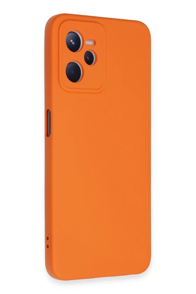 Newface Realme C35 Kılıf Nano içi Kadife Silikon - Turuncu