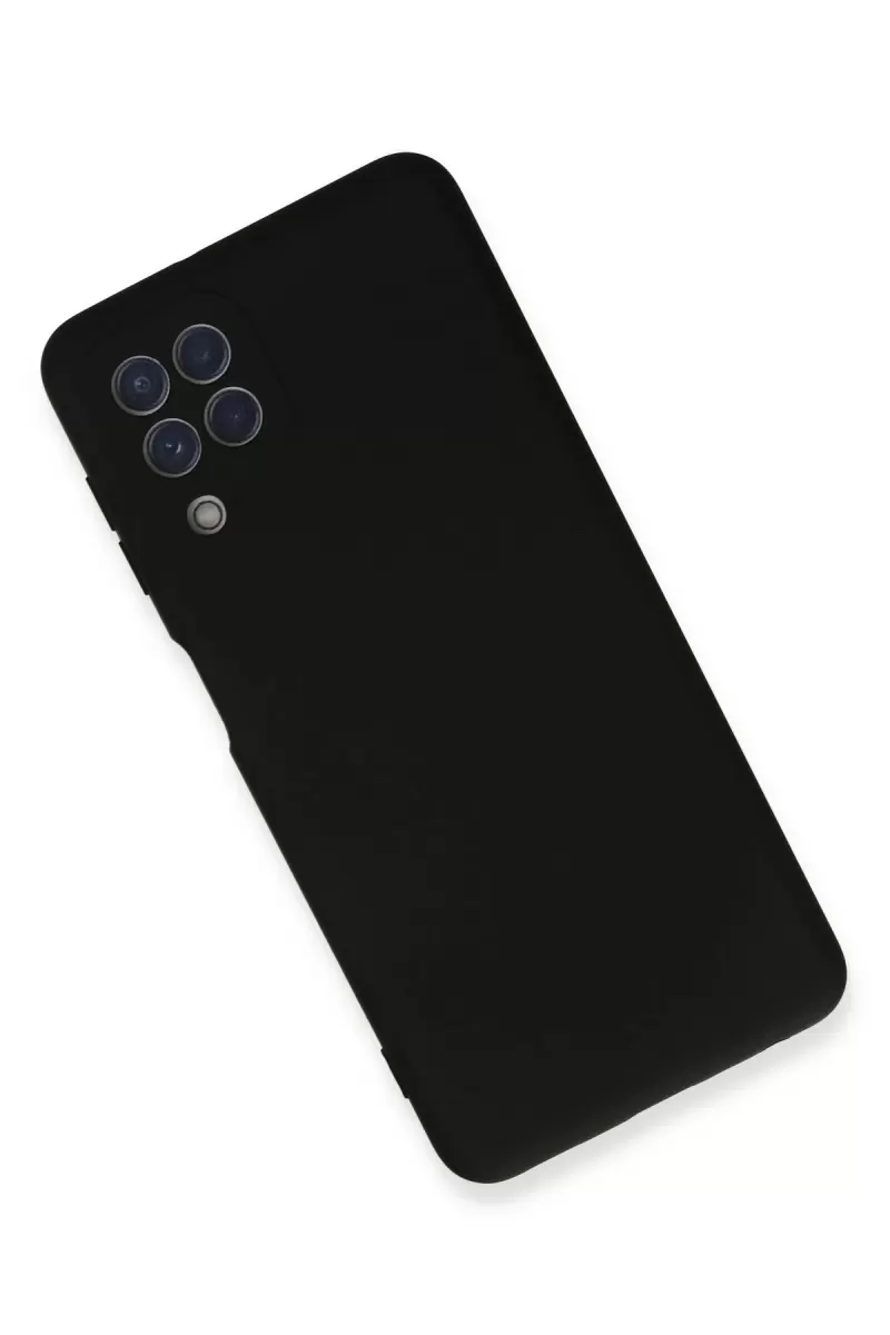 Newface Samsung Galaxy A22 Kılıf Nano içi Kadife Silikon - Siyah