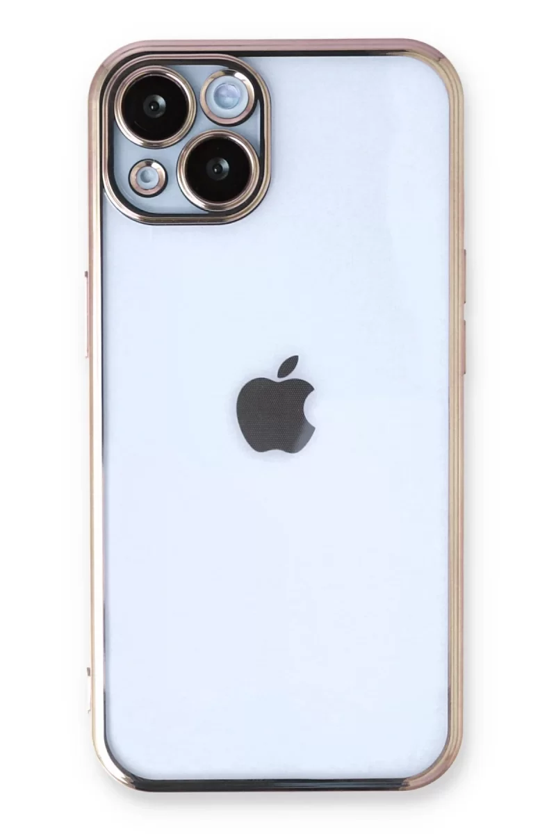 Newface Apple iPhone 14 Kılıf Razer Lensli Silikon - Gold
