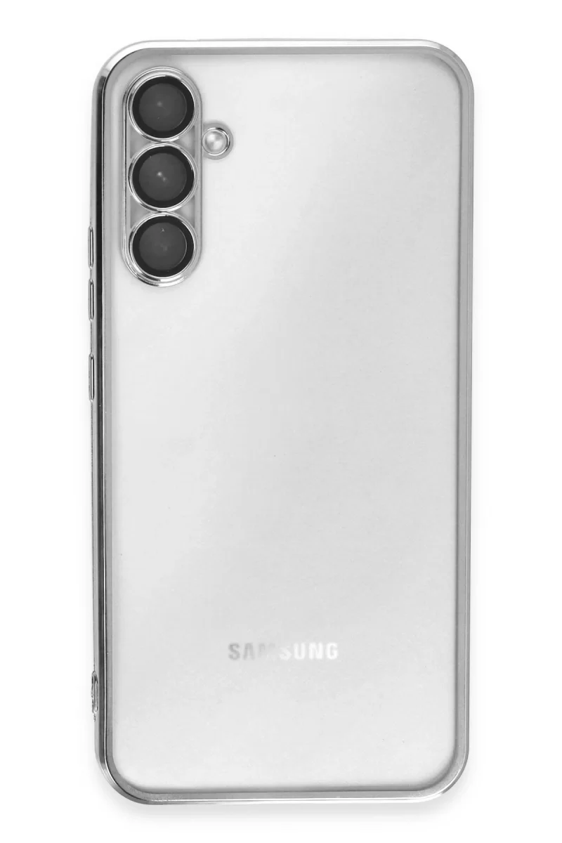 Newface Samsung Galaxy A34 5G Kılıf Razer Lensli Silikon - Gümüş