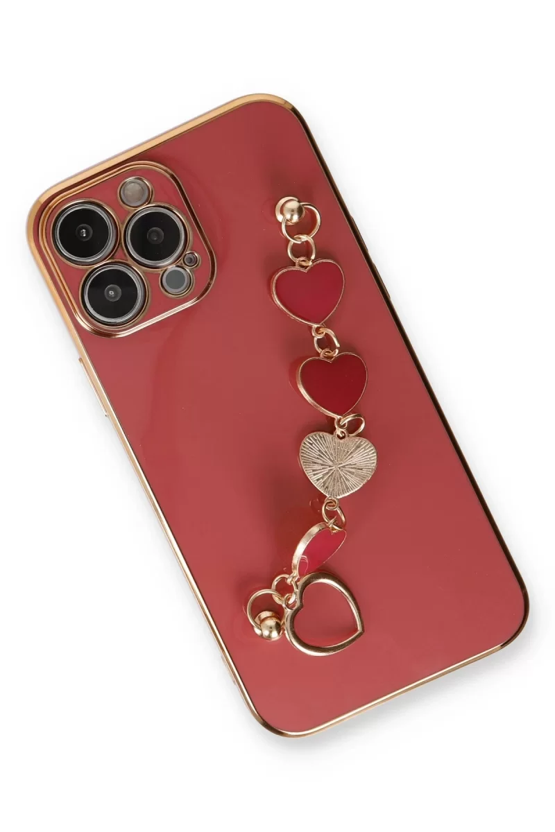 Newface Apple iPhone 13 Pro Kılıf Esila Silikon - Kırmızı