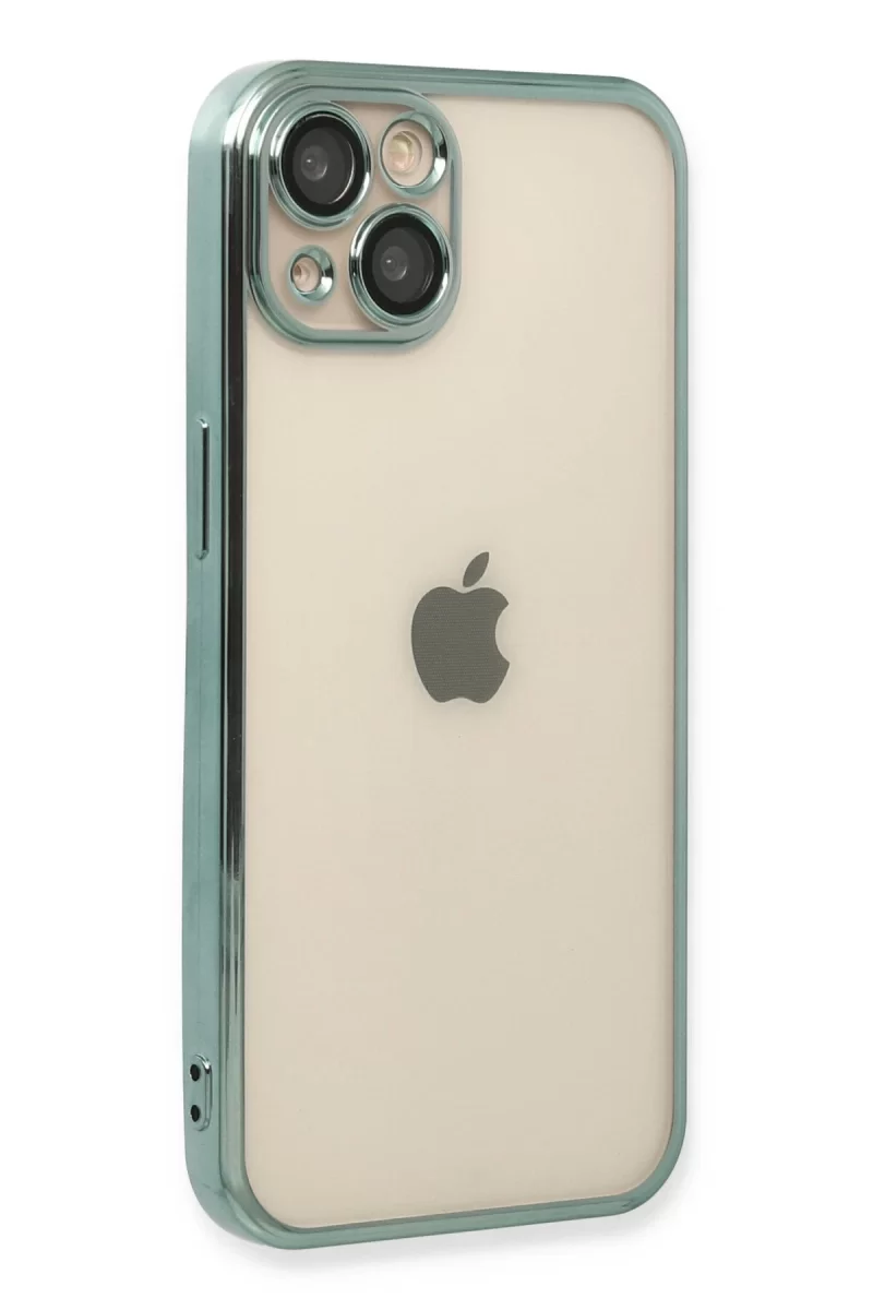 Newface Apple iPhone 14 Kılıf Razer Lensli Silikon - Yeşil