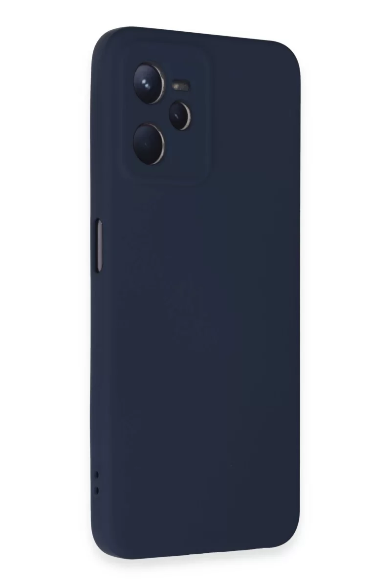 Newface Realme C35 Kılıf Nano içi Kadife Silikon - Lacivert