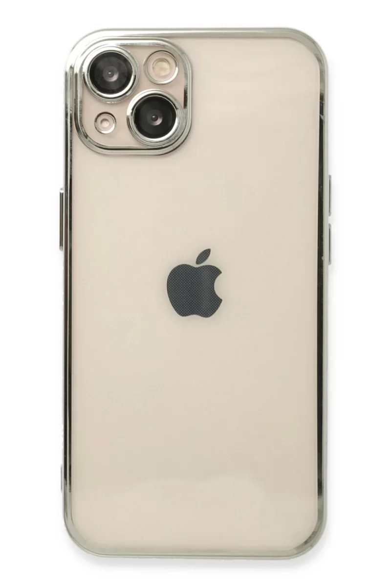 Newface Apple iPhone 14 Kılıf Razer Lensli Silikon - Gümüş