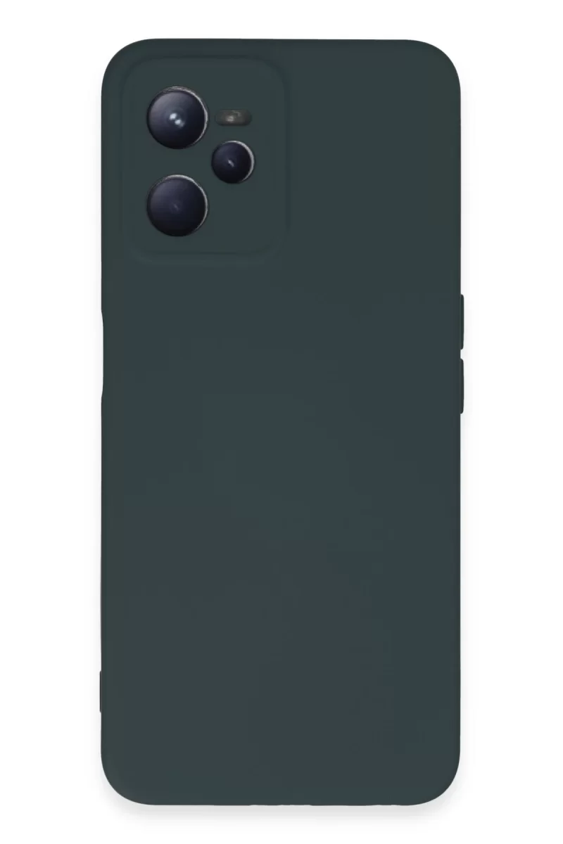 Newface Realme C35 Kılıf Nano içi Kadife Silikon - Koyu Yeşil