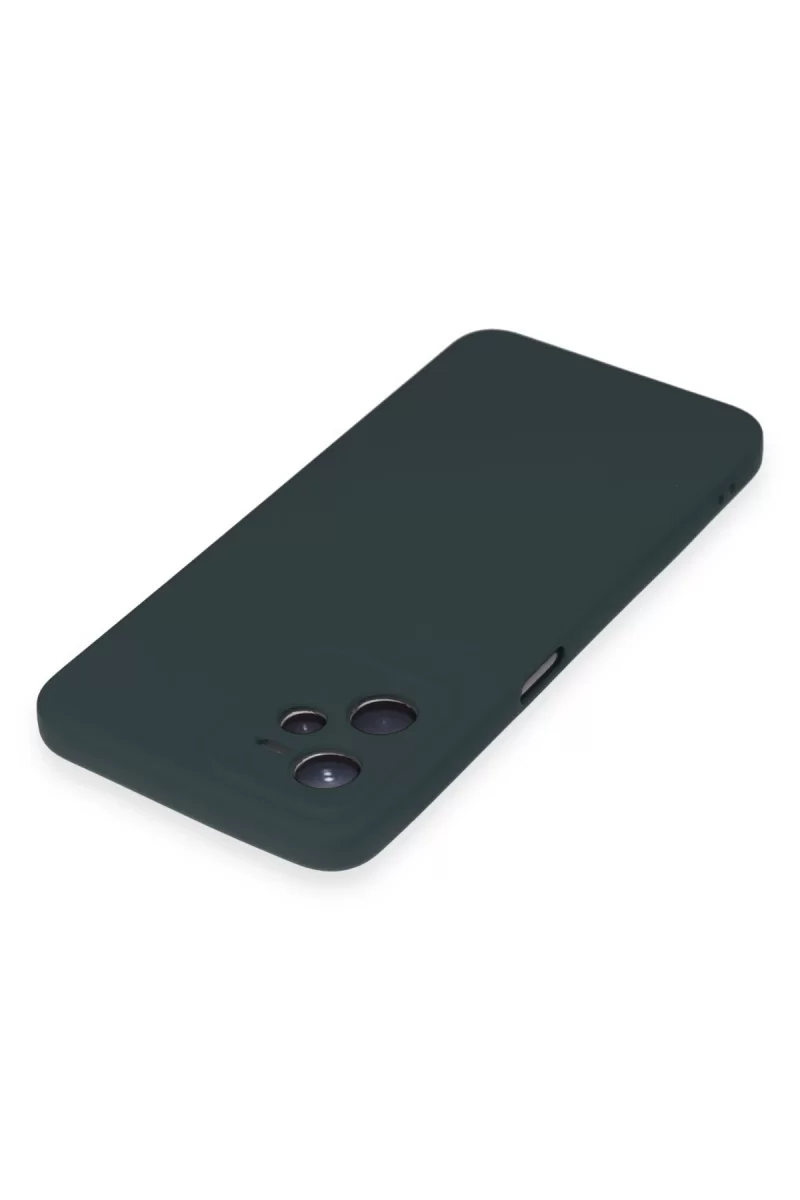 Newface Realme C35 Kılıf Nano içi Kadife Silikon - Koyu Yeşil