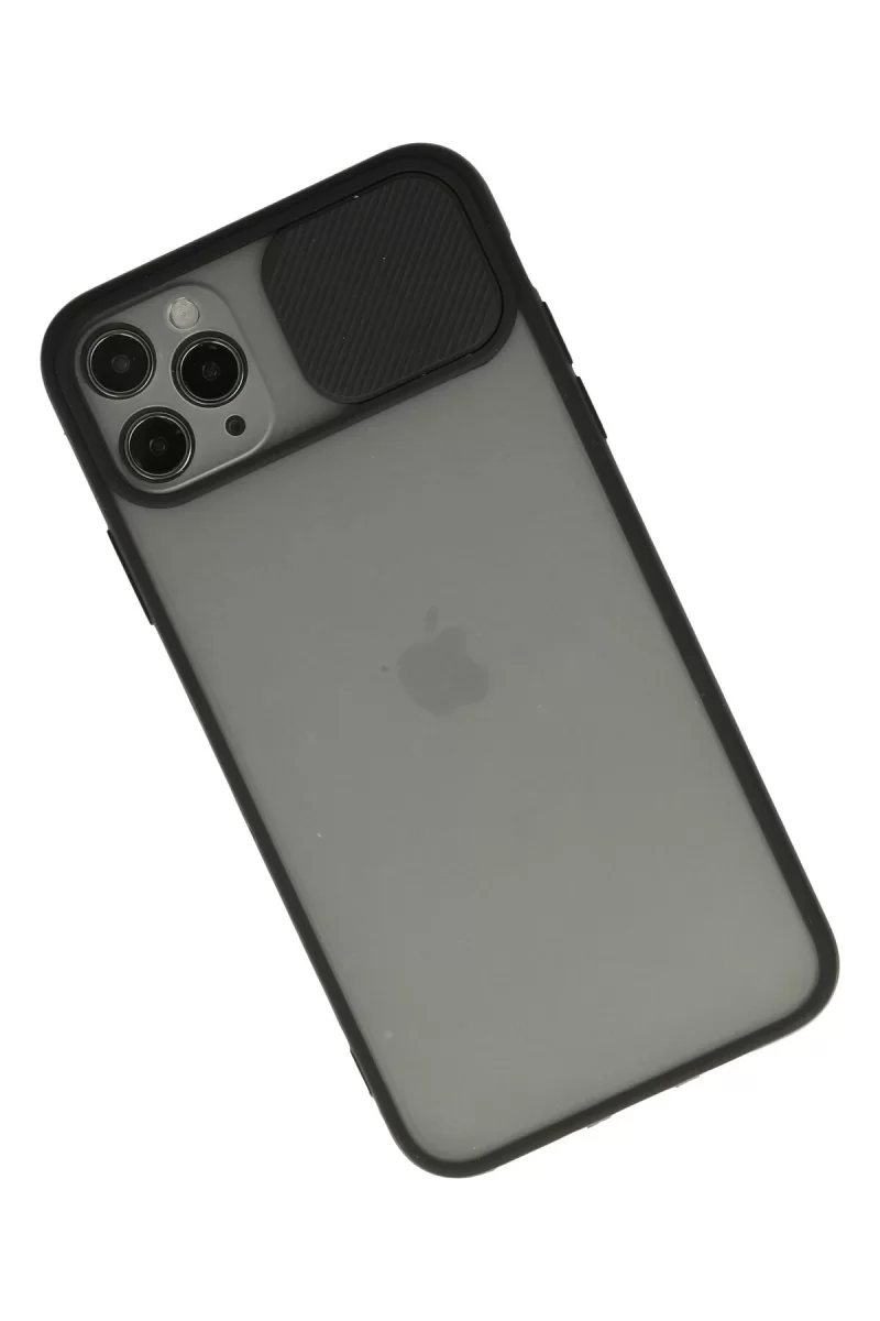 Newface Apple iPhone 11 Pro Kılıf Palm Buzlu Kamera Sürgülü Silikon - Siyah