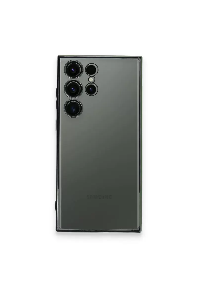 Newface Samsung Galaxy S23 Ultra Kılıf Razer Lensli Silikon - Yeşil