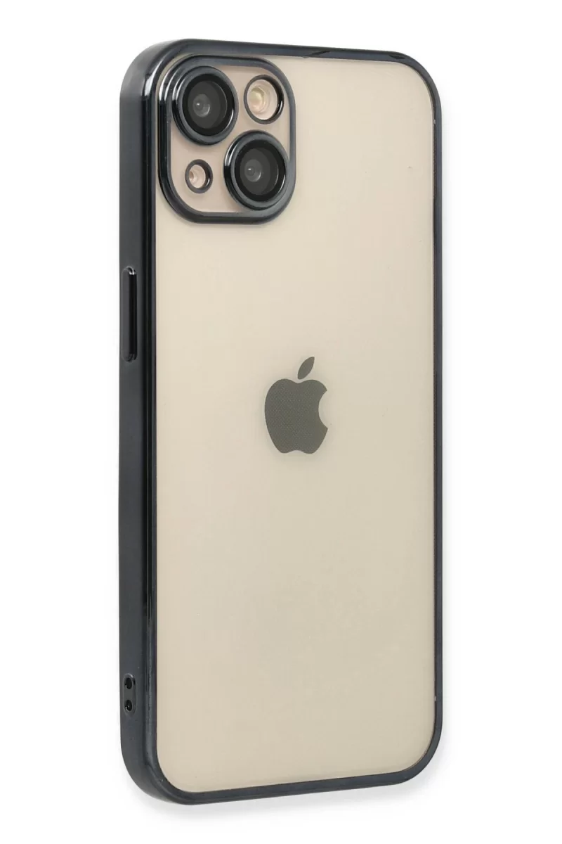 Newface Apple iPhone 14 Plus Kılıf Razer Lensli Silikon - Siyah