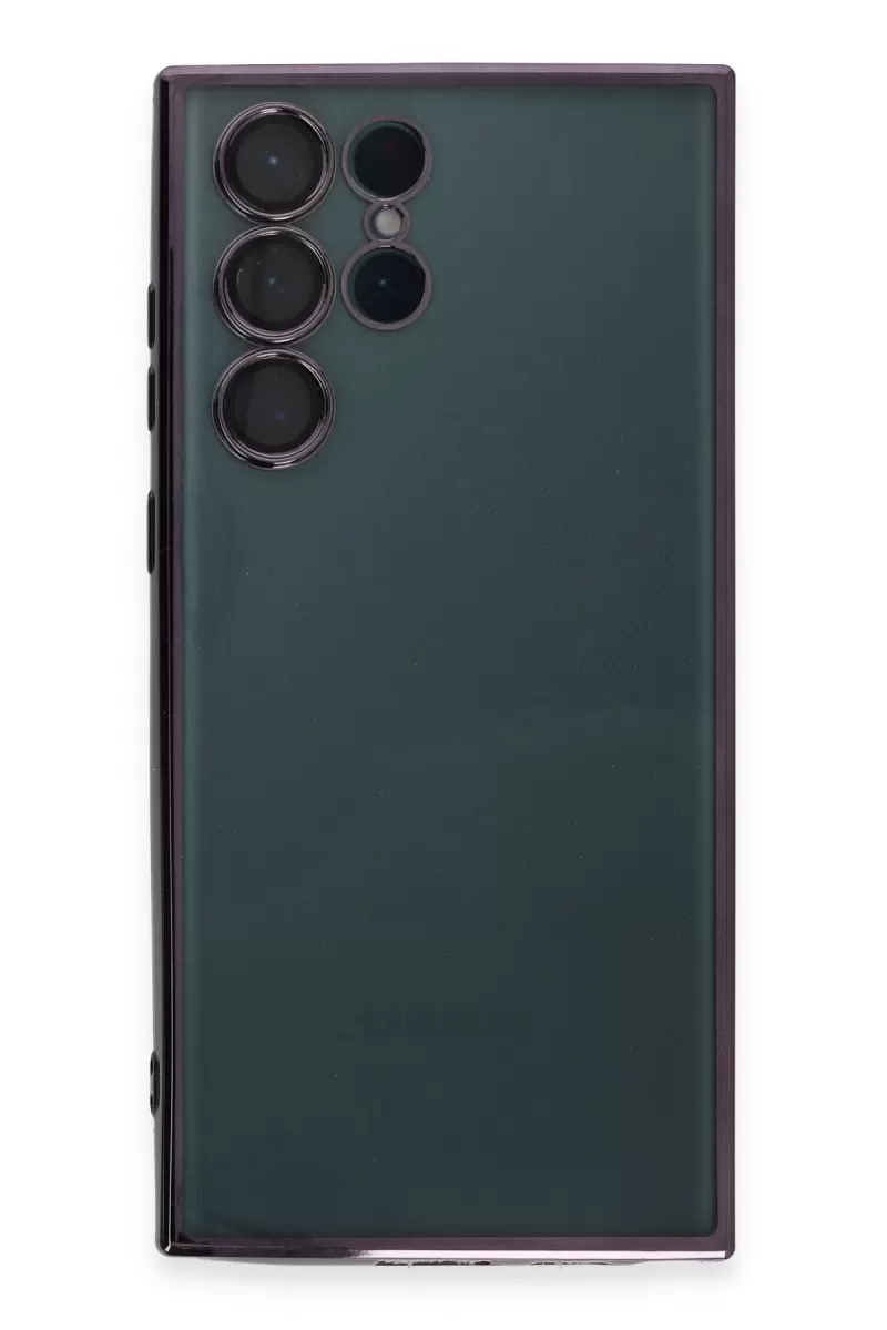 Newface Samsung Galaxy S22 Ultra Kılıf Razer Lensli Silikon - Mor