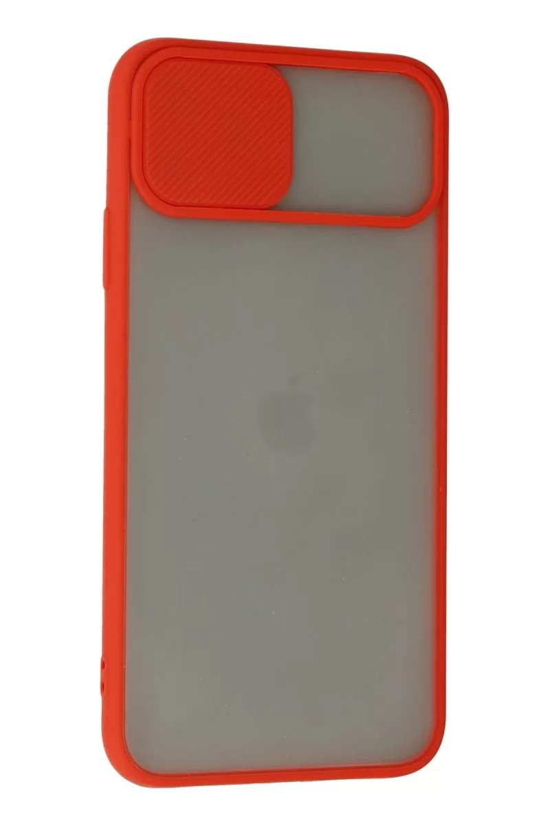 Newface Apple iPhone 11 Pro Kılıf Palm Buzlu Kamera Sürgülü Silikon - Kırmızı