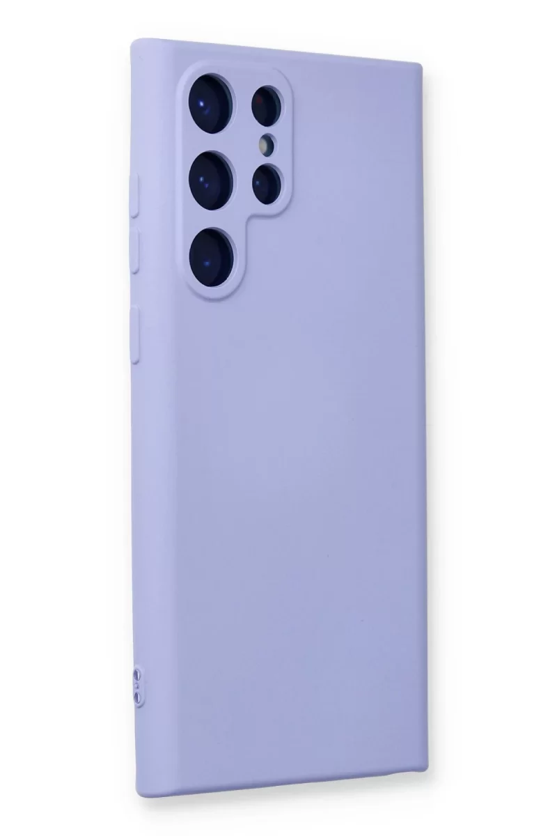 Newface Samsung Galaxy S22 Ultra Kılıf Nano içi Kadife Silikon - Lila
