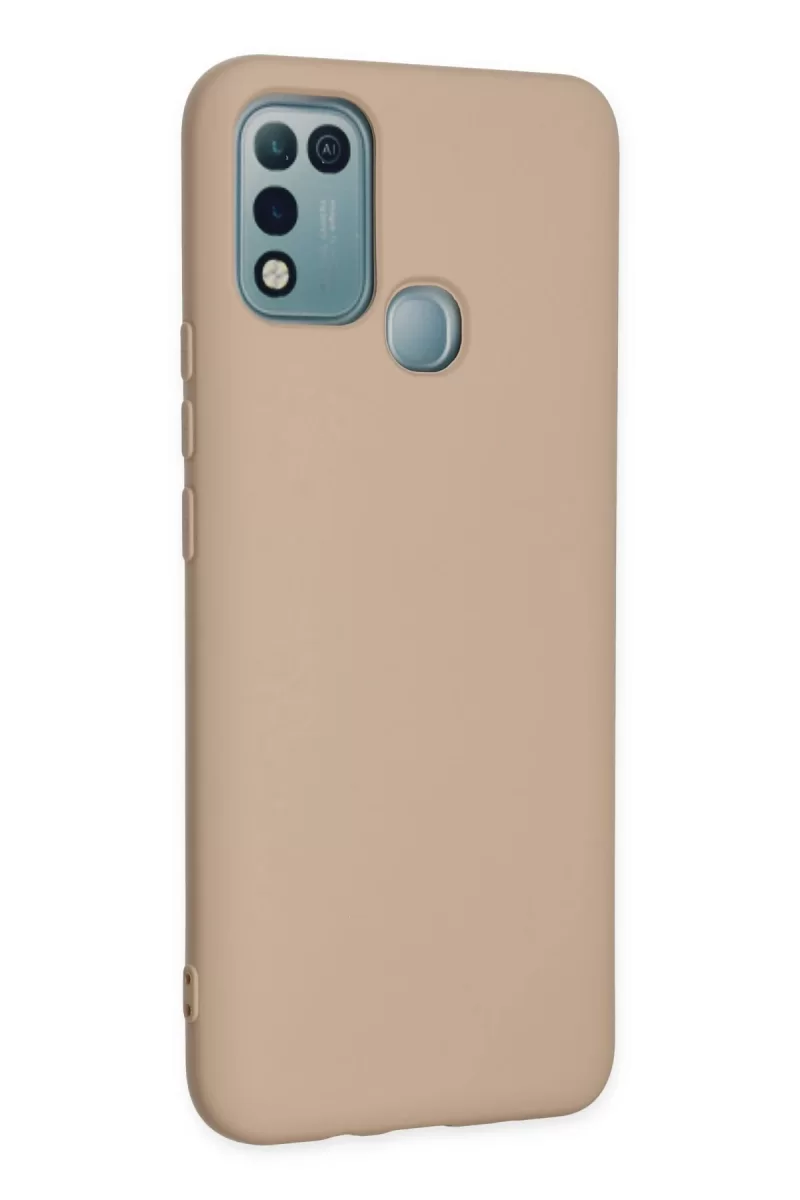 Newface İnfinix Hot 10 Play Kılıf Nano içi Kadife Silikon - Pudra