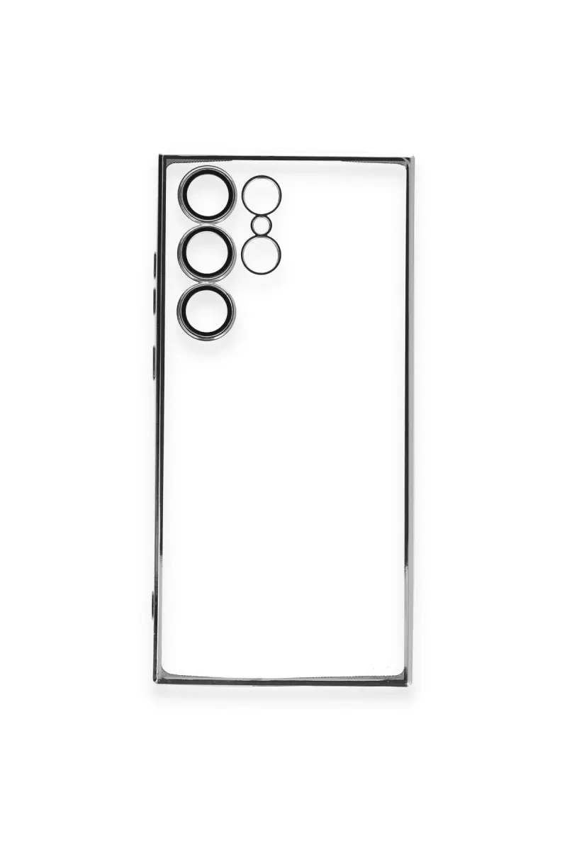 Newface Samsung Galaxy S23 Ultra Kılıf Razer Lensli Silikon - Gümüş