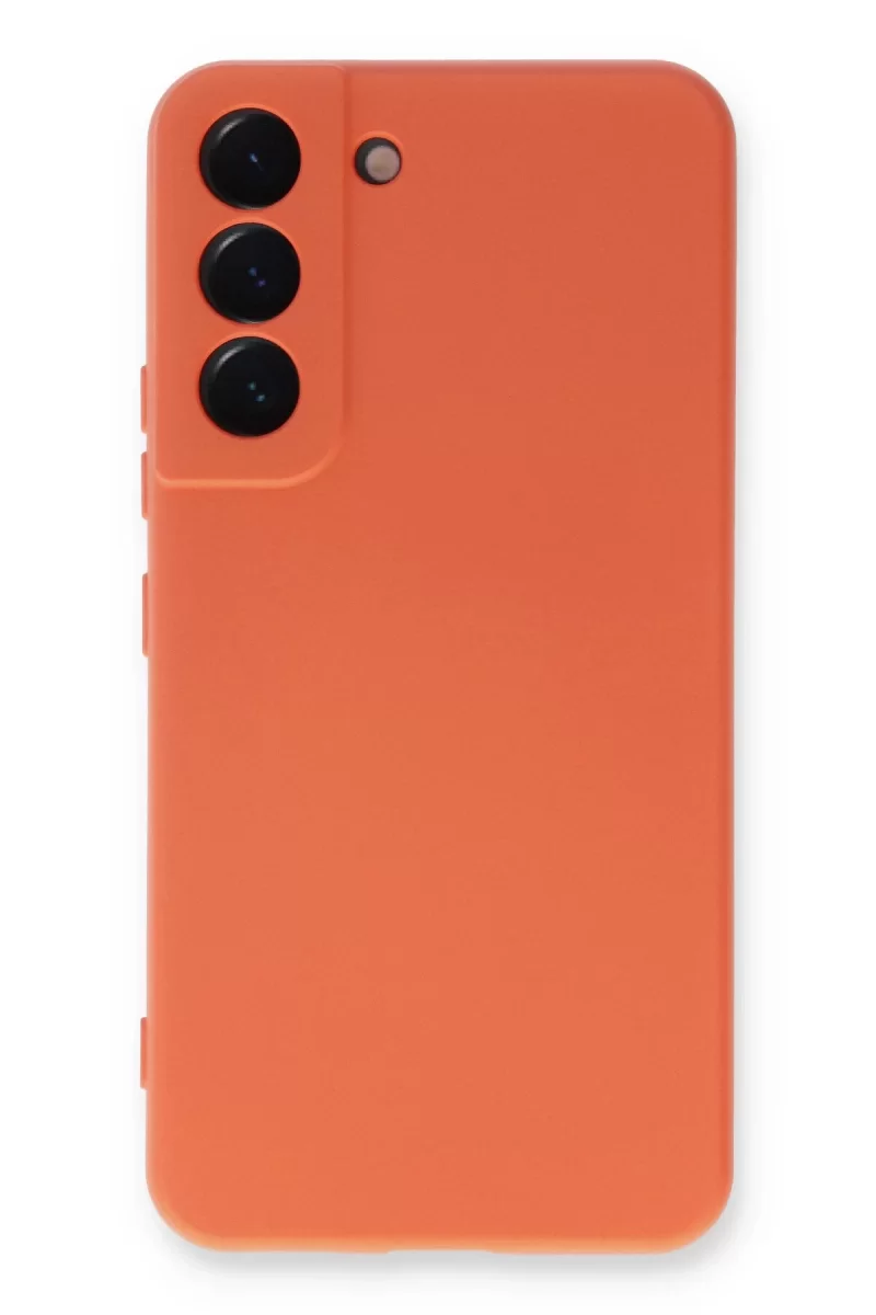 Newface Samsung Galaxy S22 Plus Kılıf Nano içi Kadife Silikon - Turuncu