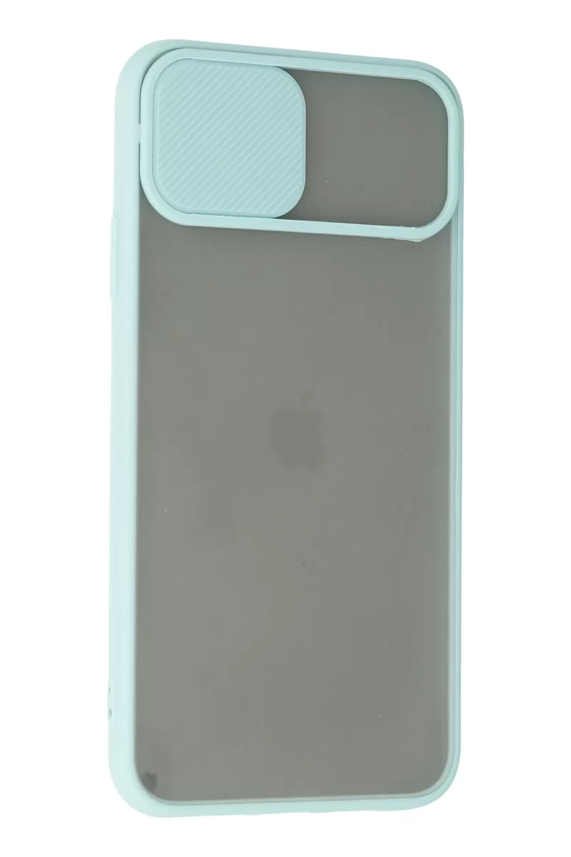 Newface Apple iPhone 11 Pro Max Kılıf Palm Buzlu Kamera Sürgülü Silikon - Turkuaz
