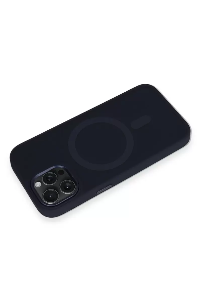 Newface Apple iPhone 15 Pro Max Kılıf Oslo Magsafe Kapak - Lacivert