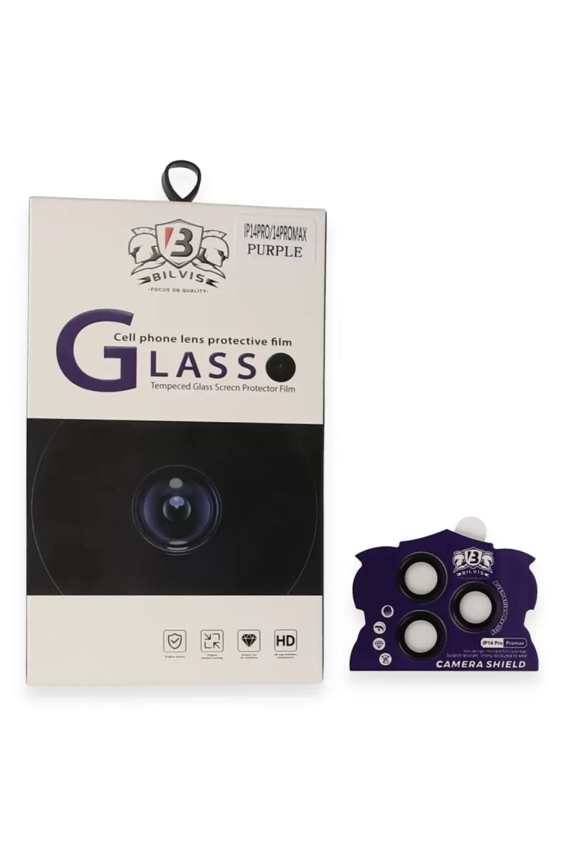 Newface Apple iPhone 14 Pro Max Bilvis Titan Kamera Lens - Derin Mor