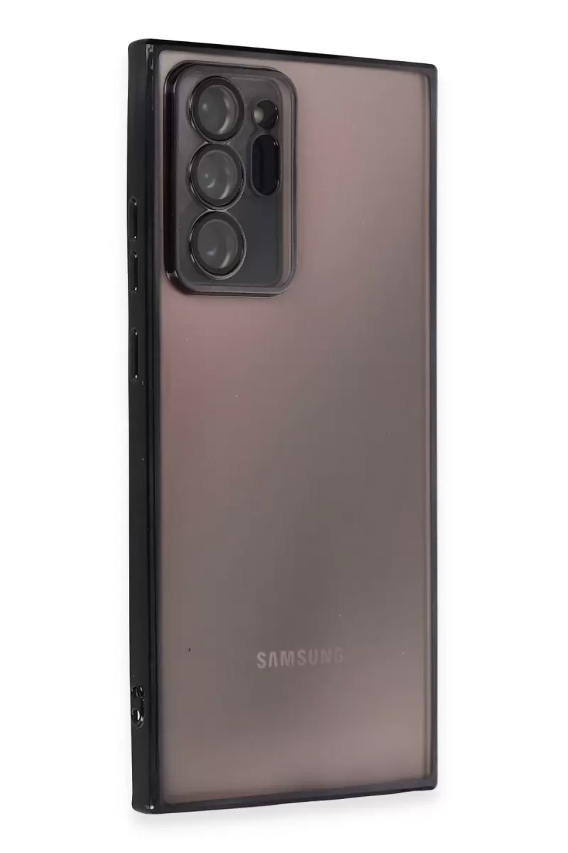 Newface Samsung Galaxy Note 20 Ultra Kılıf Razer Lensli Silikon - Siyah
