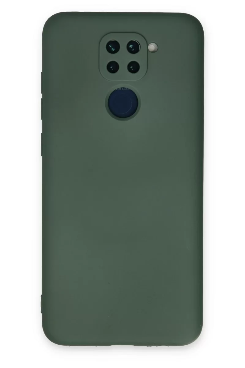 Newface Xiaomi Redmi Note 9 Kılıf Nano içi Kadife Silikon - Koyu Yeşil